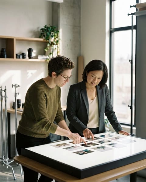 A GTC attorney reviewing infringing listings and drafting a DMCA notice in a bright modern office