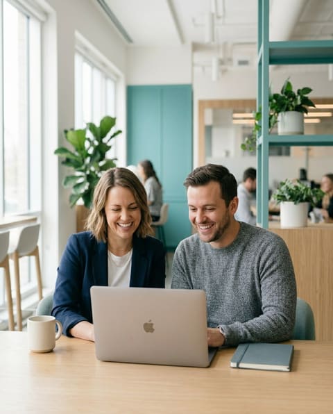 Privacy and data-protection professionals reviewing a data processing agreement in a bright modern office