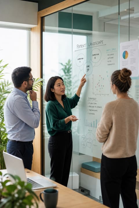 GTC patent attorney reviewing a portfolio strategy with a founder